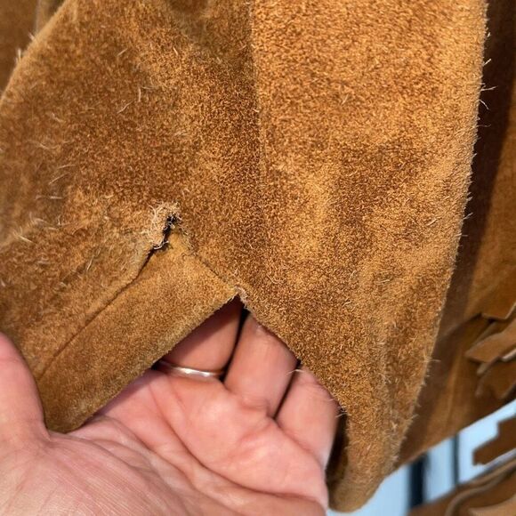 COMINT Vintage Brown Suede Fringe Jacket Blazer Size Medium Argentina - Picture 7 of 12